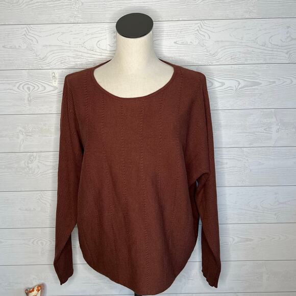 Blue Rain/Francesca's supersoft  chestnut knit dolman sleeve sweater Size XL - Picture 1 of 7
